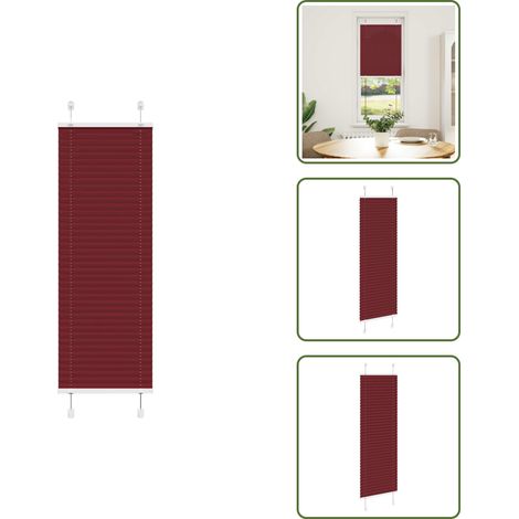 Store plissé rouge bordeaux 45x150 cm largeur du tissu 44,4 cm - Store Plissé - Stores Plissés - Store Plissé De Fenêtre - Plisse Aveugle (1/5)
