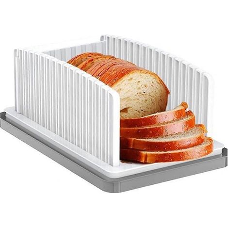 Trancheuse réglable pour pain maison, toasts, bagels et sandwichs, offrant une coupe uniforme et un rangement compact.-AquaForge (1/4)