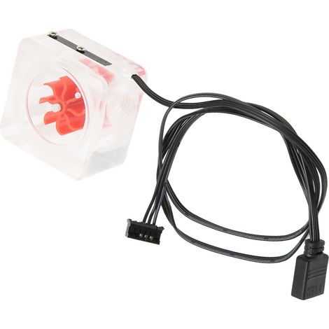 Compteur de débit d'eau G1/4 3 voies en acrylique transparent, hélice 8 pales pour refroidissement PC, indicateur de flux rouge durable (1/5)