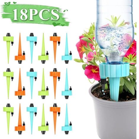 Aiperq 18 Pièces Irrigation Goutte à Goutte Kit, Goutte à Goutte Bouteille, Kit Automatiques D'arrosage Système Réglable vannes Arroseurs pour Plantes en pot pour Jardin, Balcon, Vacances, Fleurs (mul (1/5)