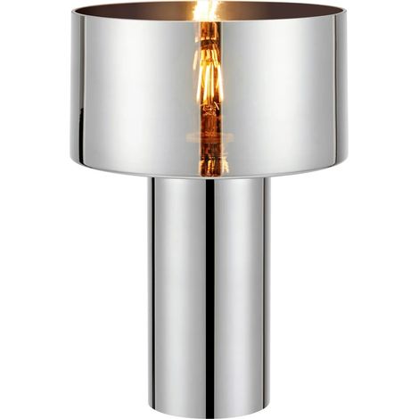 Lampe de table verre chrome design arrondi e27 decoratif - markslojd - corin 224314247 224314247 (1/3)