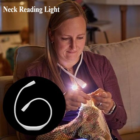 Lampe de lecture pour le cou, source lumineuse réglable - 3 modes d'éclairage, fonctionne avec des piles AAA (non incluses), lampe de bureau LED rotative à 360° (1/5)
