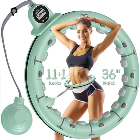 Cerchio con pesi intelligente da 13 nodi, chiusura magnetica migliorata, per bambini e adulti fino a 105 kg, attrezzatura fitness per tonificare gli addominali a casa e all'aperto (vegetariano) (1/5)