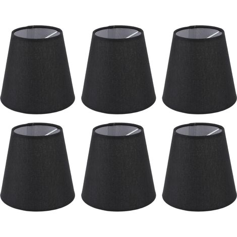 Set di 6 paralumi minimalisti neri in tessuto, stile semplice, per lampadine E14, ideali per l'arredamento di casa.
