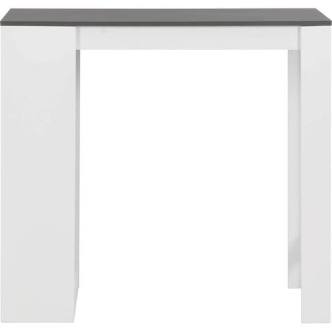 Maison Exclusive - Mesa alta de cocina con estantería blanca 110x (1/5)