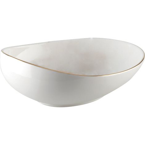 Assiette Creuse Ovale en Céramique Blanche 22 cm - Vaisselle Design Artisanal - PANGIVO