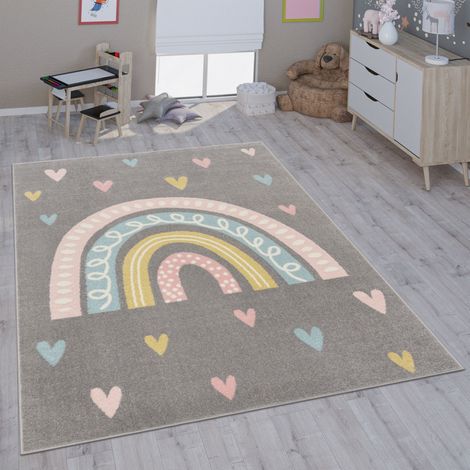 Paco Home Kinderteppich Teppich Kinderzimmer Mädchen Jungs Verschiedene Motive Und Größen 80x150 cm, Grau 3
