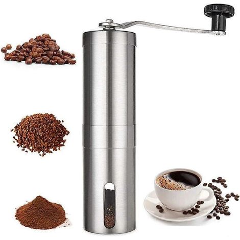 Moulin à café manuel, 40 g, acier inoxydable, céramique, pour expresso, cafetière à piston et café filtre, pour une utilisation à la maison et en voyage.-AquaForge (1/5)