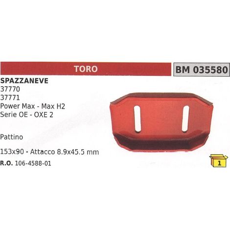 Cuchilla quitanieves 153x90mm accesorio 8,9x45,5mm Cuchilla quitanieves TORO 37770 37771 - MAX H2 OXE 2