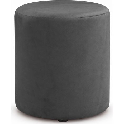 Pouf Poggiapiedi 28x36 cm con Rivestimento in Velluto Grigio Seduta Ergonomica (1/5)