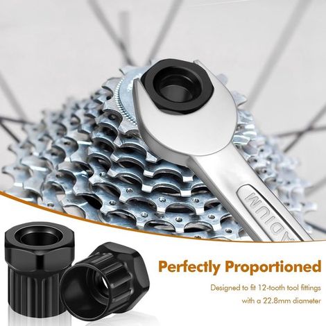 Herramienta de 2 piezas para el anillo de bloqueo del cassette de bicicleta,2 piezas,negra (1/4)