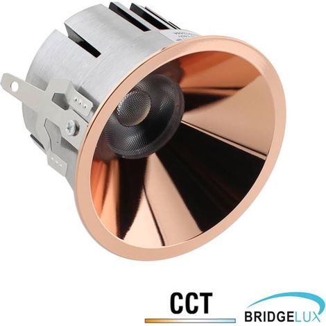 Downlight Led MOOK BRIDGELUX Chip, 12W, UGR 19, 24º, 3CCT, copper, 3000-4000-6000K