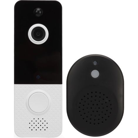 Sonnette vidéo sans fil WiFi HD T8 blanche, interphone vocal via application mobile, surveillance à distance, antivol, prise US 110V, compatible smartphone (1/5)