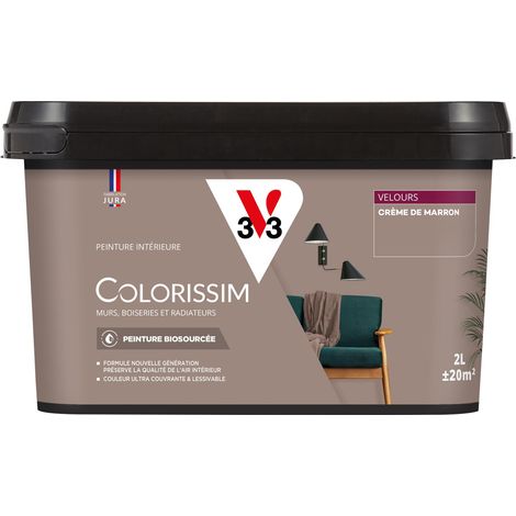 Peinture murale intérieure Colorissim® V33 Crème de marron Velours 2L