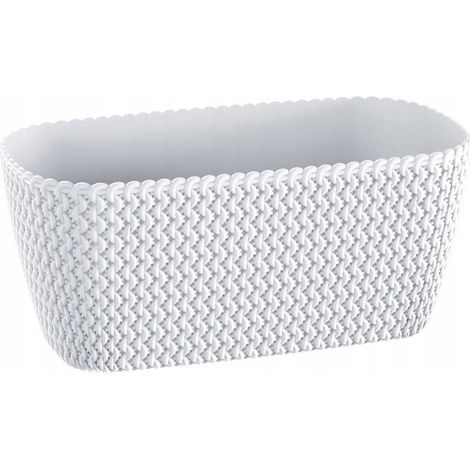 Maceta rectangular 7,4L Prosperplast Splofy de plastico en color blanco, 39,7 (largo) x 18 (ancho) x 14,5 (alto) cms (1/3)