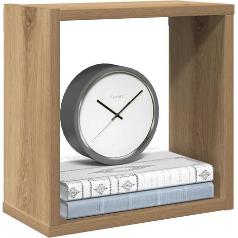 Étagères cube murales 6 pcs-Étagère flottante-Étagère de rangement suspendue chêne artisanal bois d'ingénierie 461237 (1/5)
