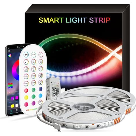 Abysse – Ruban LED extérieur 25m IP67 – Bande lumineuse RGB étanche auto-adhésive – Éclairage extérieur pour piscine, jardin, terrasse – Synchronisation musicale