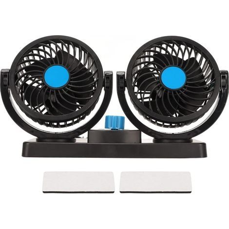 Ventilateur de voiture USB, double ventilateur rotatif à 360° pour voiture, ventilateur portable à double tête pour voiture, pur sans balais à faible bruit, mini ventilateur personnel (1/5)