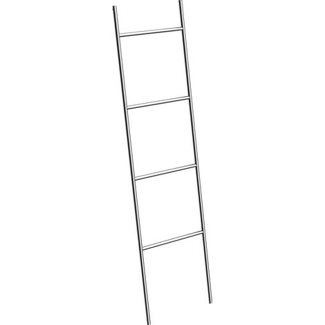 BERNSTEIN - Scala portasciugamani a parete quadrata bianco opaco 49x8x170cm (LxPxA) design in acciaio inox - Serie OLA Cromo (lucido)