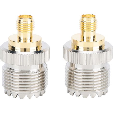 2 pièces Adaptateur SMA Femelle vers UHF Femelle Laiton 50 Ohm pour Antennes (1/5)