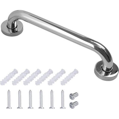 Barra de apoyo de acero inoxidable de 30 cm de largo para baño, pasamanos de acero inoxidable para baño (1/4)