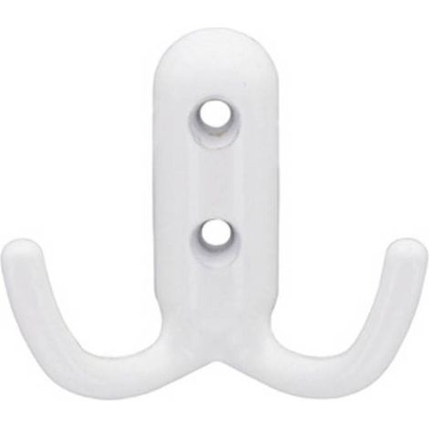 30 x APPENDIABITI A 2 GANCI 45X45 MM BIANCO LUCIDO