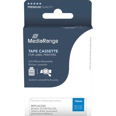 Ruban MEDIARANGE MRBTZ535, remplace Brother TZ-535/TZe-535