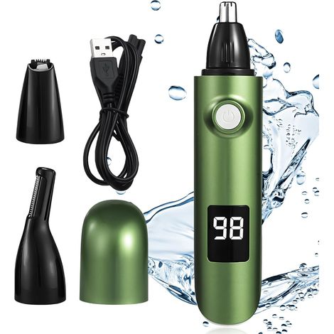 Nasenhaartrimmer für Männer, 3-in-1 Nasen- und Ohrenhaartrimmer für Männer und Frauen, IPX7 wasserdicht, USB-aufladbar zum Rasieren von Ohren, Bart und Augenbrauen (1/5)