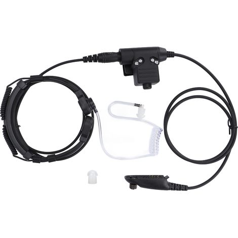 kit PTT, micrófono de garganta telescópico de 7,1 mm, cable de poliuretano, reducción de ruido, para walkie-talkies. (1/5)
