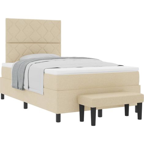 Maison Exclusive - Letto a molle con testiera Crema 120 x 190 cm Tessuto