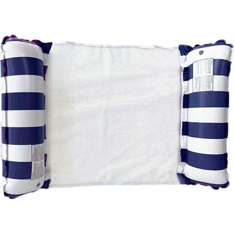 (Vert foncé) Chaise longue gonflable pliable, idéale pour les fêtes au bord de la piscine et la détente à la plage, avec dossier en filet. (1/3)