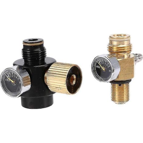 Régulateur de pression réglable pour bouteille d'air comprimé PCP (0-2800 psi) et vanne à goupille (300 bar, filetage 5/8-18 UNF). (1/5)