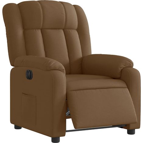 Fauteuil inclinable électrique Marron Tissu vidaXL (1/5)
