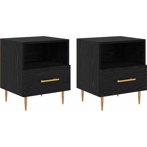 Maison Exclusive - Comodino 2 pcs Nero 40 x 35 x 47,5 cm Legno multistrato