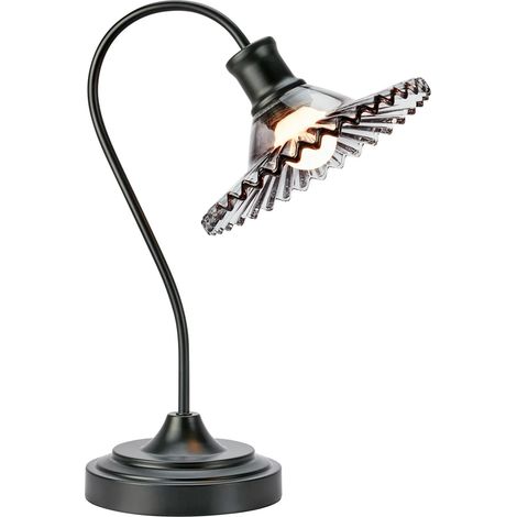 Lampe de table verre fume gris et metal noir culot e27 - markslojd - novia 224314285 224314285 224314285 (1/3)