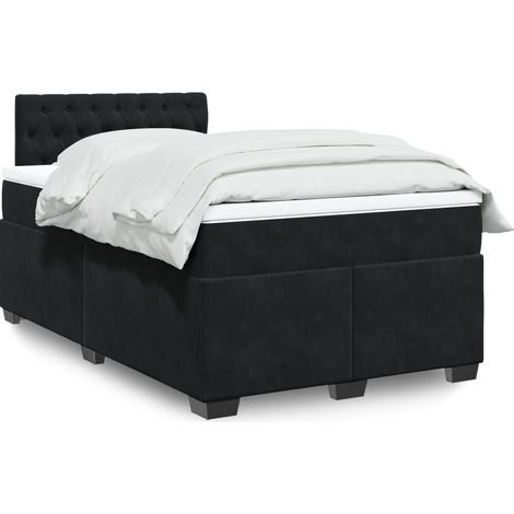 Boxspringbett mit Matratze Schwarz 120x200 cm Samt