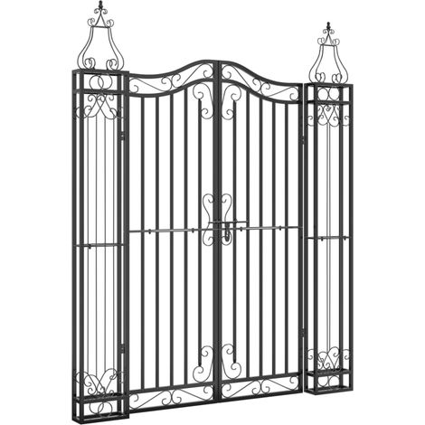 Garden Gate Black 121x8x150 cm Wrought Iron vidaXL
