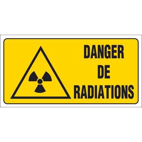 Panneau Danger de radiations - Rigide 960x480mm - 4000428