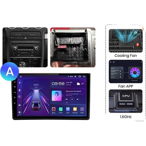 Autoradio, supporto multimediale, compatibile con Audi A4 B6 2000-2009, V1 Plus (4G 64G)A (1/2)