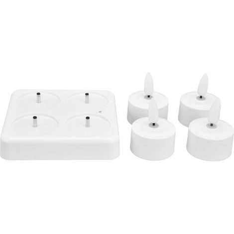 Bougies LED sans flamme scintillantes, base de recharge incluse, pour décoration de mariage et fêtes, 100-240V prise EU (1/5)
