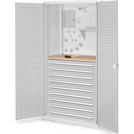 Kappes ®RasterPlan Schubladenschränke 1950x1000x600mm Lochplattentüren Modell 17 lichtgrau