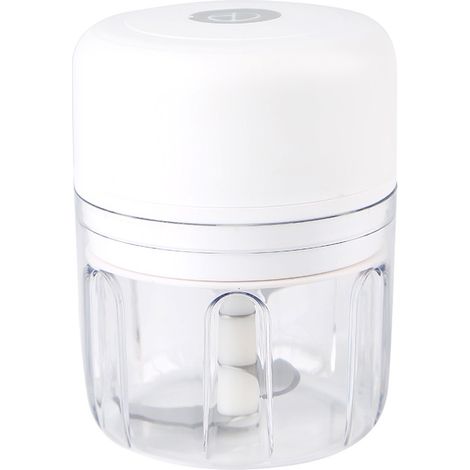Mini Hachoir Électrique 250ml, Petit Mixeur Electrique Rechargeable Pour oignon, ail, viande, légumes (1/4)