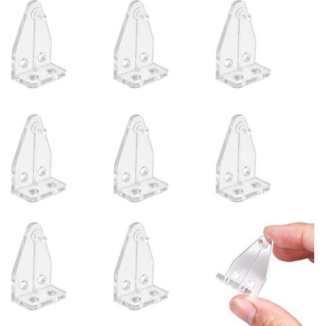 8 pièces - Support pour store vénitien - Kit de fixation pour store vénitien - Supports de montage transparents - Supports de montage pour store vénitien 2 cm - 1,3 cm x 2 cm x 3,3 cm - Transparent - (1/5)