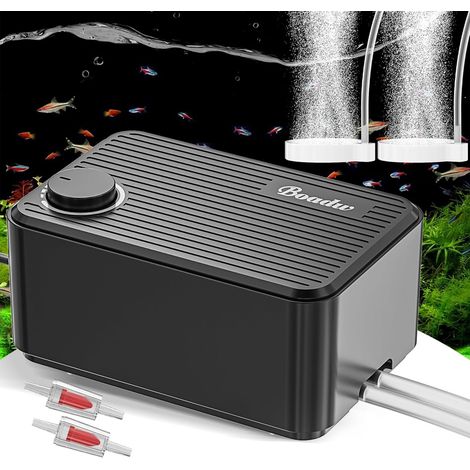 Pompe à air Aquarium silencieuse, 8 W Pompe à air pour Aquarium Réglable pour Aquariums 600L, avec Tous Les Accessoires 40db (1/5)