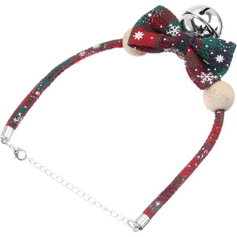 Collar navideño para mascotas con lazo y cascabel (1 unidad) para ocasiones festivas. (1/5)