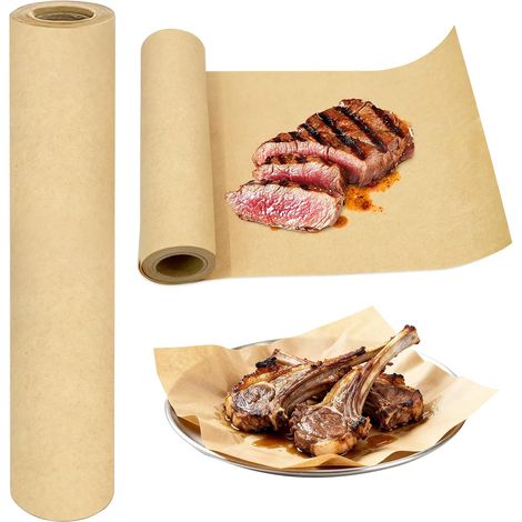 Papier Boucher 1 Rouleau 30 cm x 20 m Non Ciré et Respirant Résistant à la Chaleur Papier Kraft pour Smoker Barbecue Cuisson Lente Viande et Poisson Couleur Jaune (1/5)