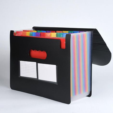 Regenbogen-Organizer mit 24 Fächern, erweiterbarer A4-Ordner, tragbare Dokumentenmappe, farbenfrohe Klappmappe (1/5)