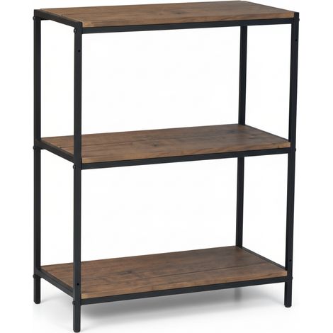 Libreria Moderna 3 Ripiani Scaffale Mobile Legno Soggiorno Casa 60x30x85 cm
