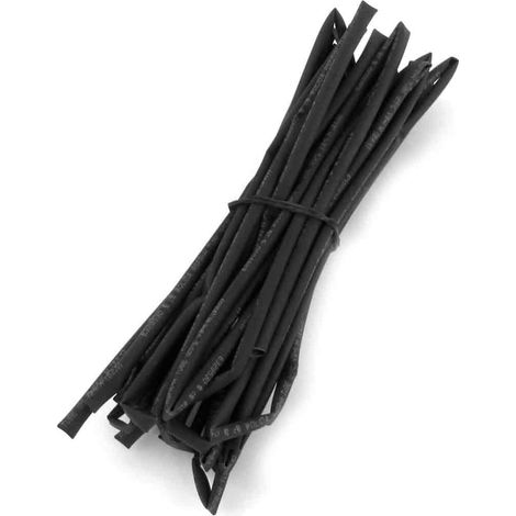 Gaine thermorétractable de haute qualité, diamètre 3 mm, longueur 5 mètres, noire. (1/5)