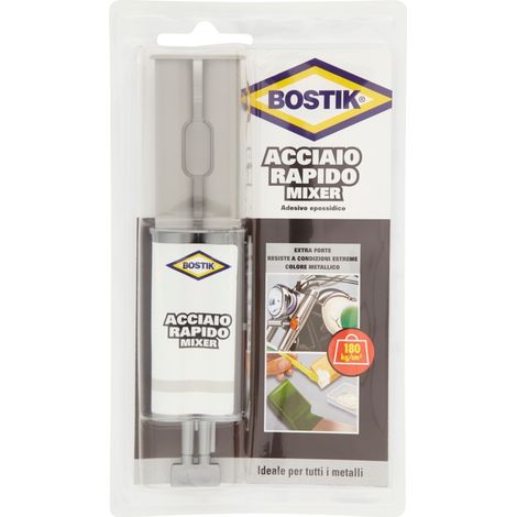 Bostik 10928 Acciaio Rapido, Grigio Metallo, 24 ml (1/2)